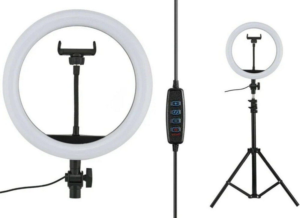 Кільцева світлодіодна LED лампа QX300, 30 см з тримачем для телефону Киев - изображение 2