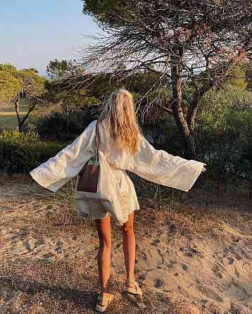 Жіночий літній халат кімоно оверсайз крою льон Одеса