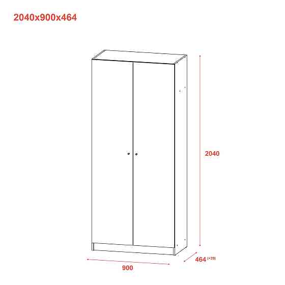 Шафа для одягу Doros Промо Антрацит 2 ДСП 90х48х204 (44900523) (DRS-012158) Львів