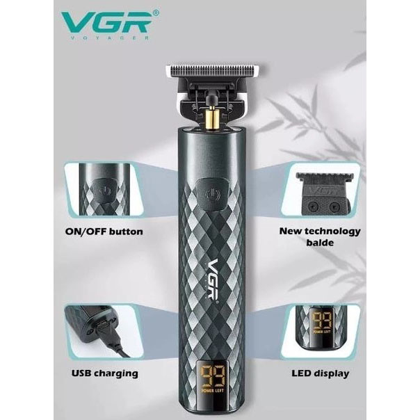 Класна машинка для стрижки волосся VGR V-077, Тример з насадками різної довжини, Тример для скронь NU-62 Львів - фото 16