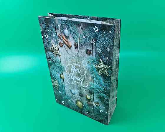 Новогодний ,картонные пакеты с ручками Гигант вертикальный 30х47х12-021 (12 шт) Харьков