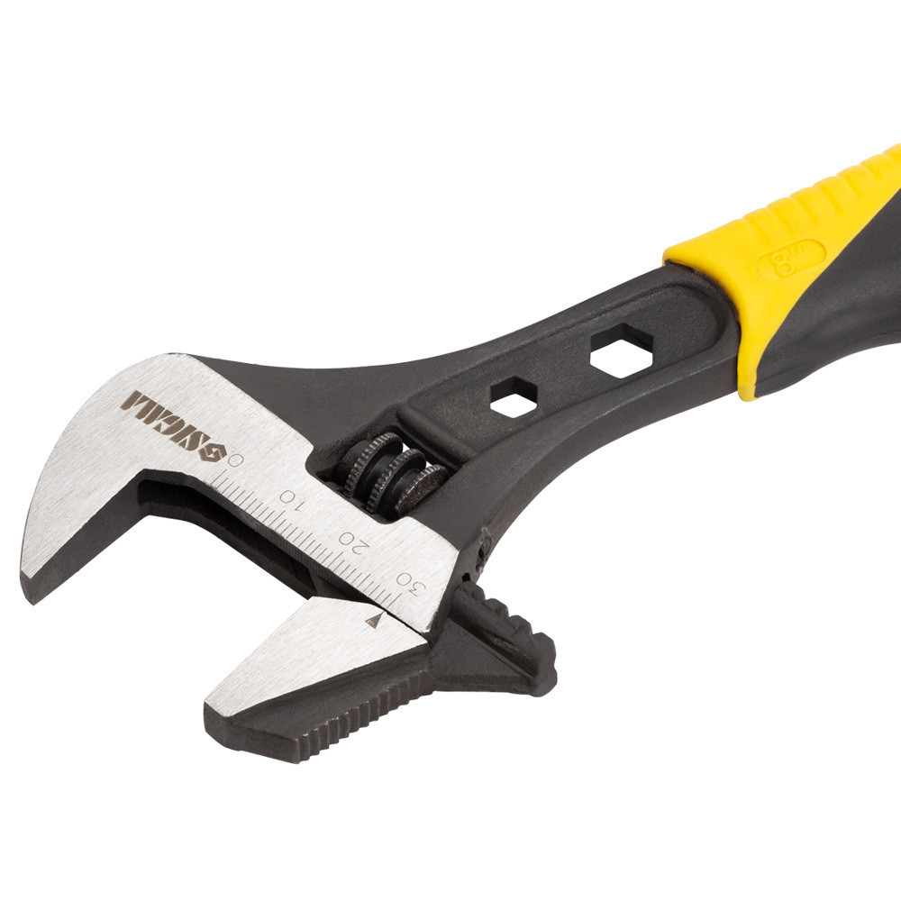 Ключ разводной с переставной губкой 200мм, 0-30мм CrV (TPR) SIGMA (4100921) Ровно - изображение 8