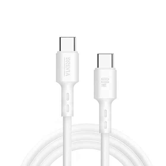 Кабель Brevia Type-C to Type-C 60W 1м, білий ZIP (51100WCCZ1) Львів