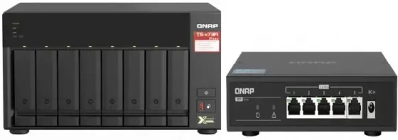 Сервер Сервер QNAP TS-873A-SW5T 8-Bay NAS, AMD Ryzen Embedded V1500B 2,2 GHz, 8GB RAM, 2x 2,5 GbE LAN, 4x USB 3.2, M.2 2280, PCIe Київ