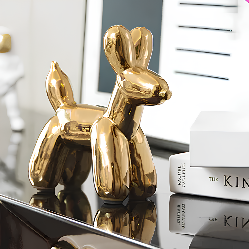 Статуетка Собачка з кульки RESTEQ - золота фігурка в стилі Jeff Koons Balloon Dog, інтер'єрний декор 10×10×4 см Київ - фото 5
