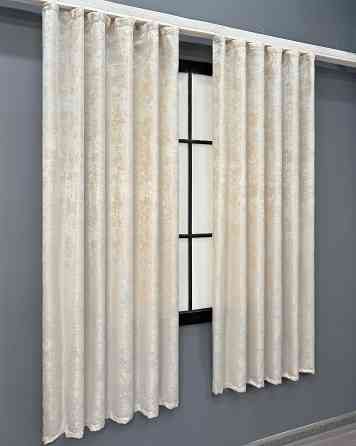 Комплект коротких штор VR-Textil Жакард Sultan YL № 1763ш Молочний 130х170 см 2 шт (35-0461) Київ