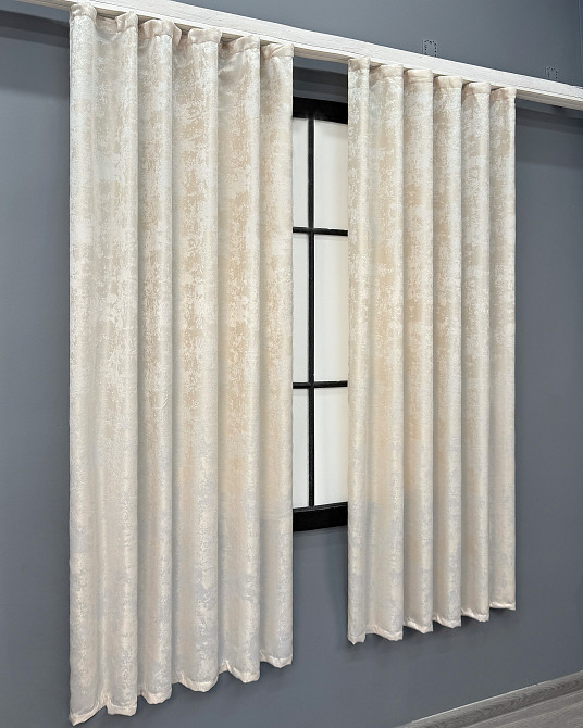 Комплект коротких штор VR-Textil Жакард Sultan YL № 1763ш Молочний 130х170 см 2 шт (35-0461) Київ - фото 3