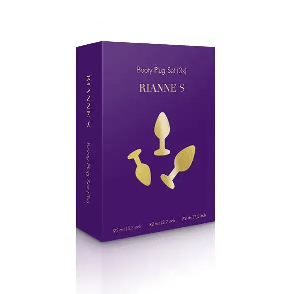 Набір силіконових анальних пробок із кристалом Rianne S: Booty Plug Set Black, діаметр 2,7см, 3,5см, Львів - фото 3