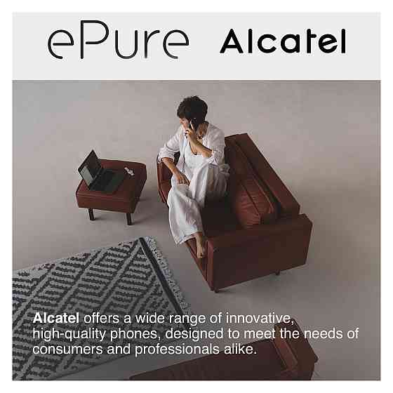 Бездротовий телефон DECT Alcatel ePure Premium з автовідповідачем 30 хв великий дисплей гучний звук чорний Київ