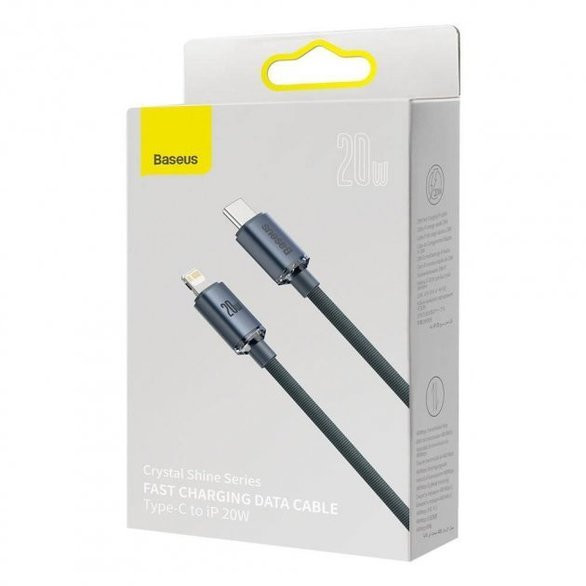 Кабель Baseus Crystal Shine PD 20W USB-C to Lightning CAJY000201 (Сірий, 2м) Николаев - изображение 8
