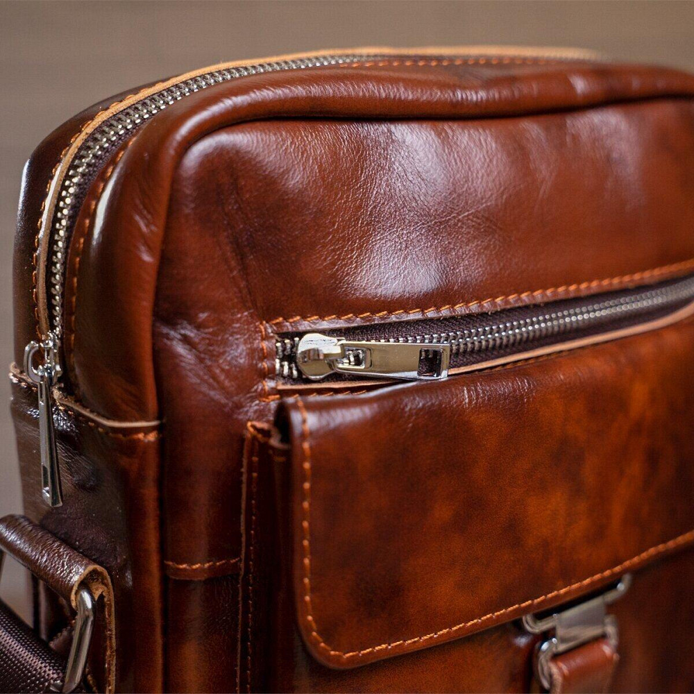 Сумка стильна чоловіча Vintage 14829 Коричнева Київ - фото 3