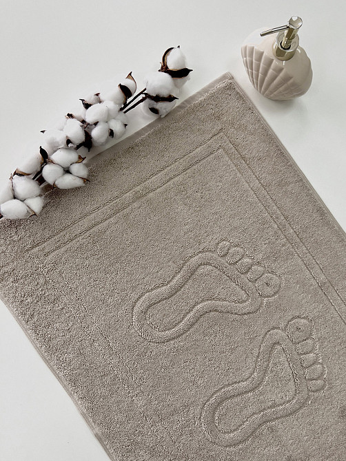 Махровий рушник для ніг Ideal Textile 50х70 килимок світло-бежевий 700 г/м2 (56861171) Чернівці - фото 2