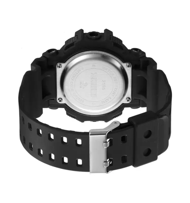 Годинник чоловічий спортивний наручний Skmei 2195 (Чорний з білим циферблатом) Київ - фото 7