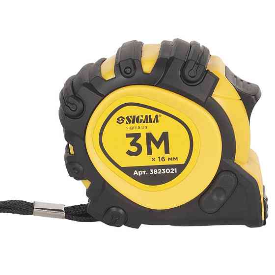 Рулетка магнітна гумова JT фіксатор + гальм 3 м × 16 мм SIGMA (3823021) Київ