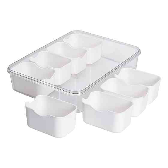 Yiwu Контейнер для їжі з 8 відсіками 31х24х7 см судок для їжі пластиковий 2.5 л Білий HP-27-3 Київ