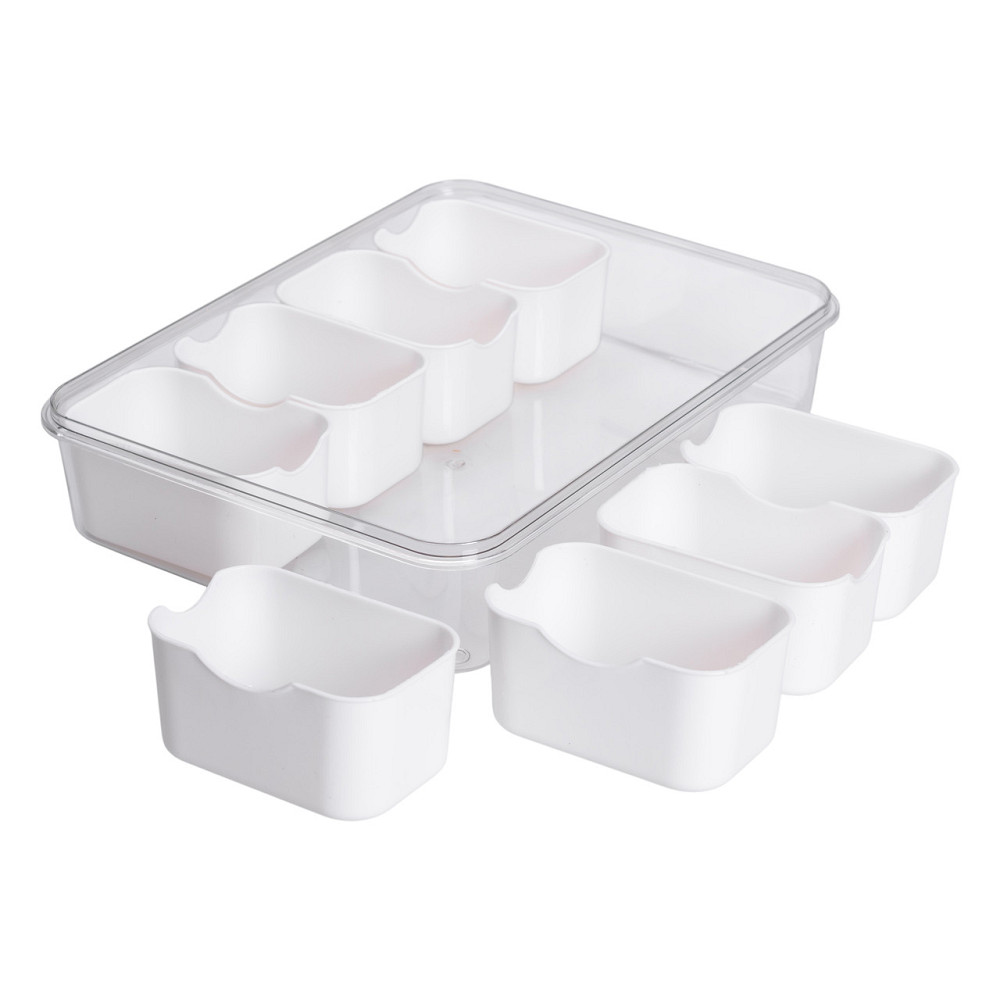 Yiwu Контейнер для їжі з 8 відсіками 31х24х7 см судок для їжі пластиковий 2.5 л Білий HP-27-3 Київ - фото 4