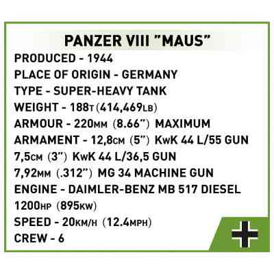 Конструктор Cobi Танк Maus 1:28, 890 деталей (COBI-2559) Вінниця