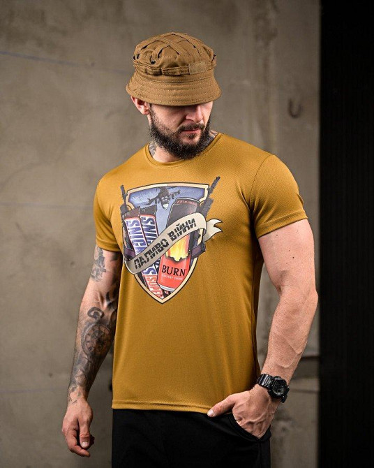 Тактична потовідвідна футболка Паліво-кайот чоловіча футболка Одеса - фото 2