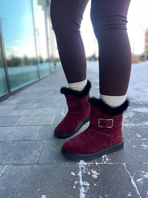 Без бренда Угги жіночі YDG-bellini 1833 бордові (зима, замша натуральна) (1715) 41 Коломыя - изображение 1