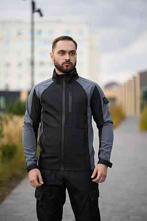 Чоловічий костюм Intruder Softshell куртка спортивна та штани карго весна осінь сірий + чорний XL Одеса