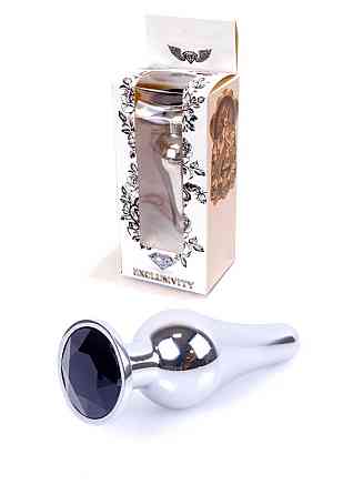 Анальная пробка - Jewellery Silver Long Plug Black Sex Aura Киев