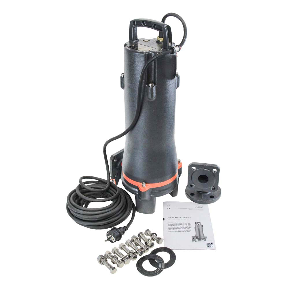 LEO Насос канализационный 1.5кВт Hmax 23.м Qmax 170л/мин (с режущим механизмом) LEO 3.0 32SWPm3 Коломия - фото 11