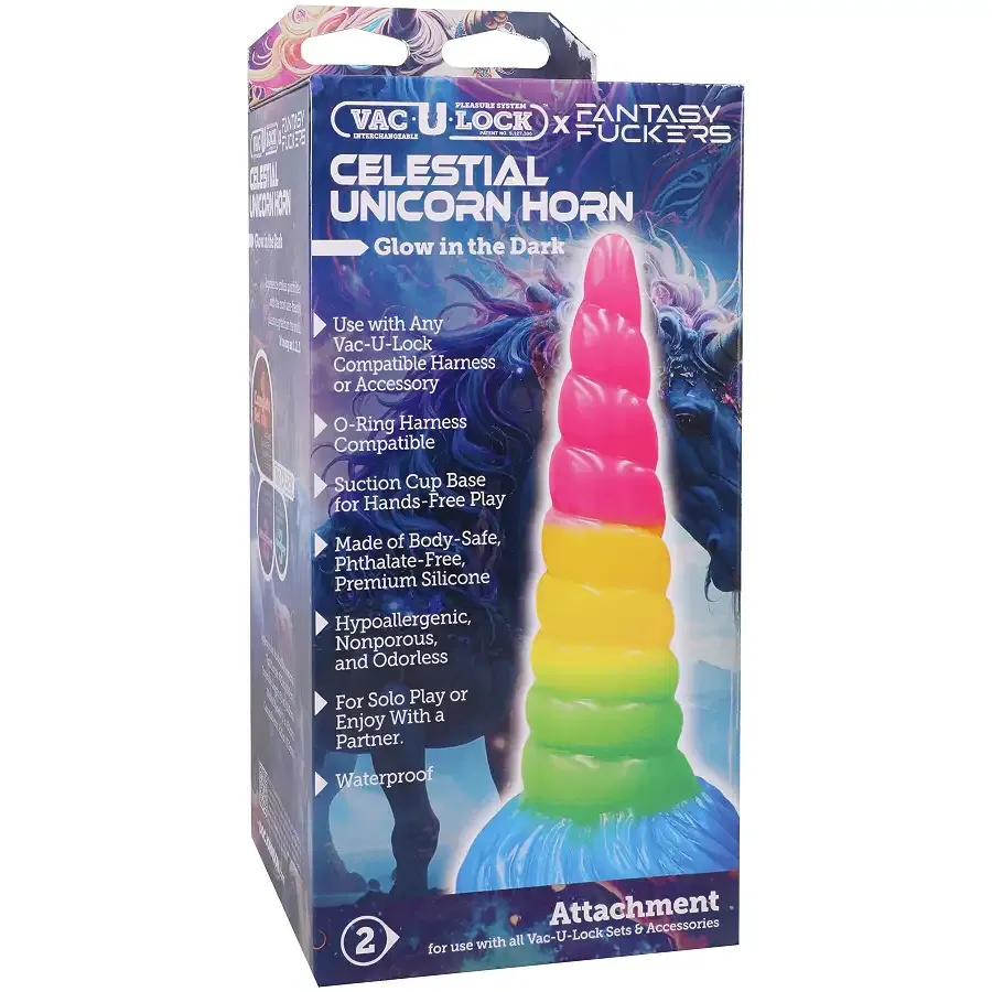 Фентезійний фалоімітатор Doc Johnson Vac-U-Lock x Fantasy Fuckers Celestial Unicorn Horn Львів - фото 2