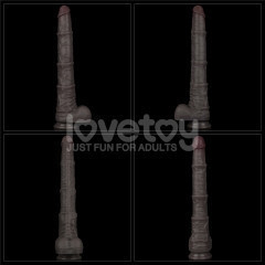 Фалоімітатор - Dual Layered Bendable Silicone Cock XXL 16'' Black Sex Aura Київ - фото 4