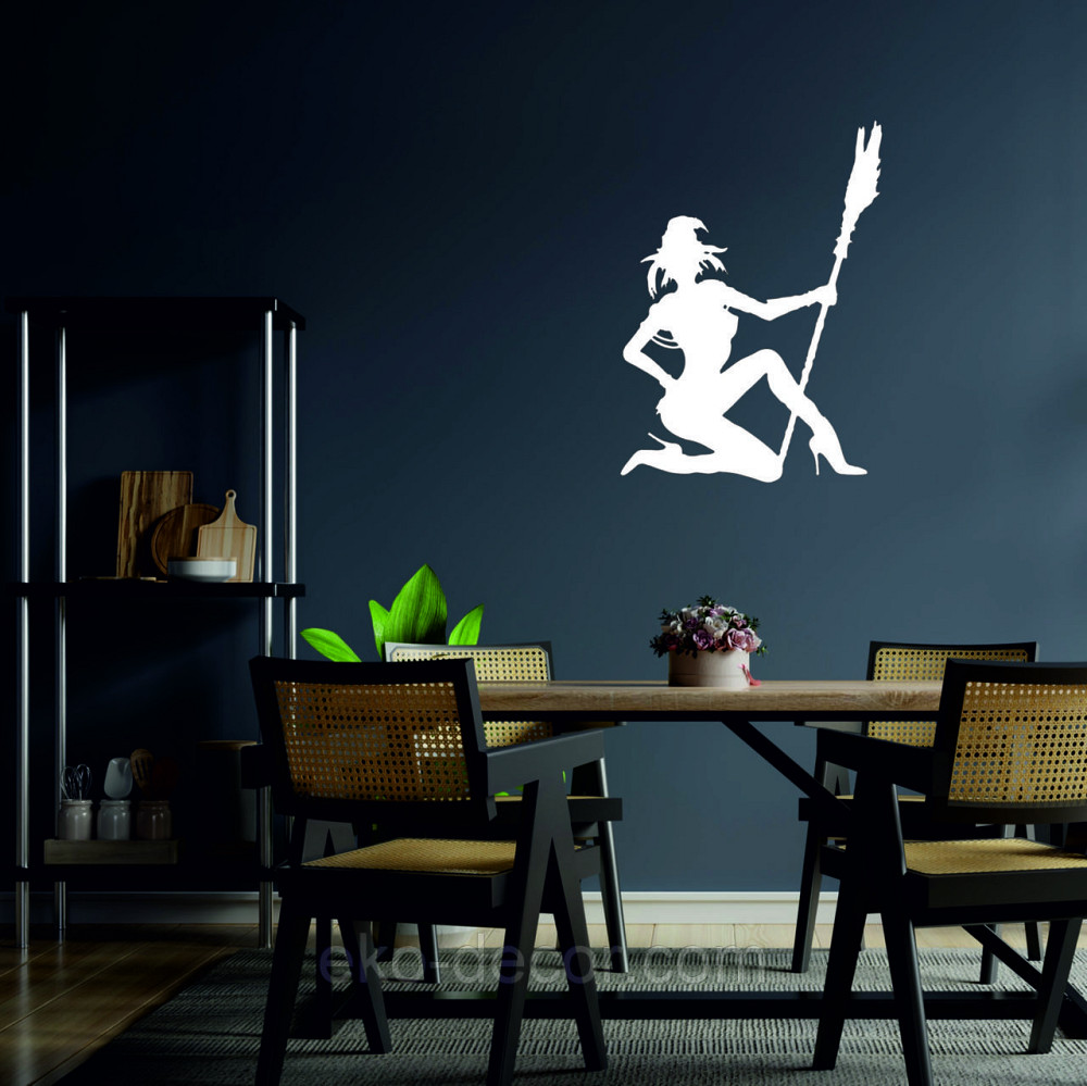 Декоративное настенное Панно «Девушка с метлой», Декор на стену 90*64 см, Белый Киев - изображение 7