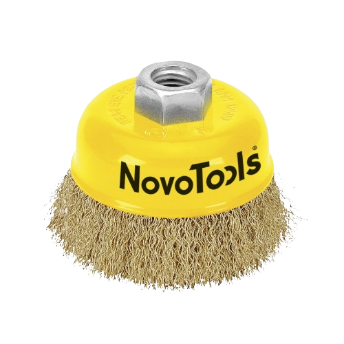 Щітка торцева d85мм гофрована латунь NovoTools NovoAbrasive Житомир