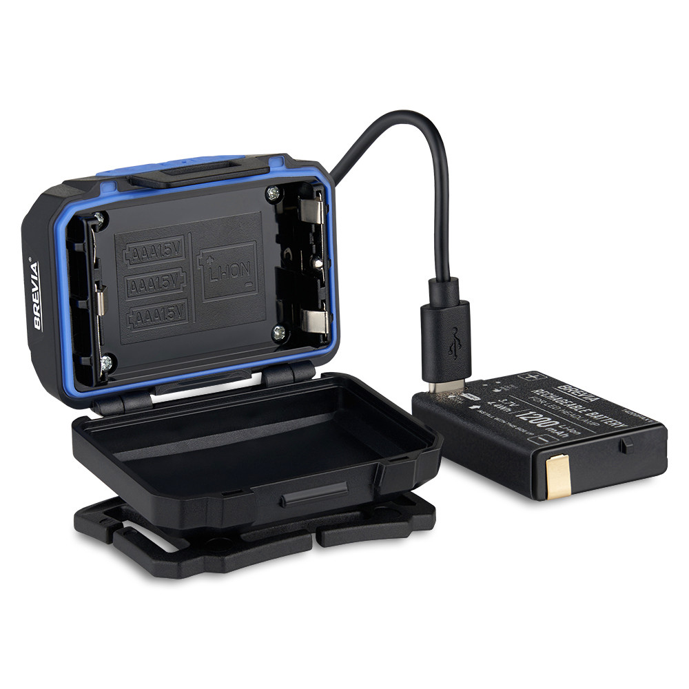 Ліхтар налобний Brevia 500Lm, 3W CREE XPG+COB, 1200mAh/3xAAA, з сенсором білий/червоний Львів - фото 6
