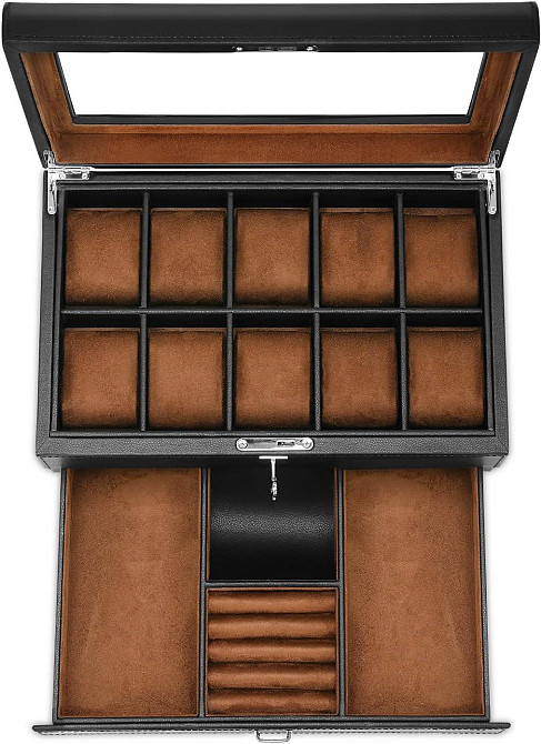 Розкішний 2-рівневий органайзер для годинників HELMDY Луцк - изображение 2