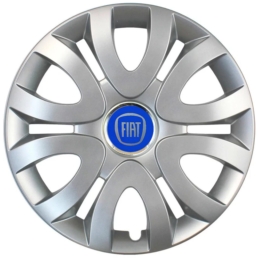 Автомобільні модельні ковпаки R15 Fiat (синій) 330 4шт, SJS, сріблясті Вінниця - фото 1