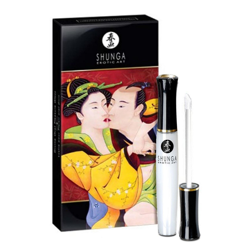 Стимулирующий блеск для губ Shunga LIPGLOSS - Sparkling Strawberry Wine (10 мл), эффект покалывания Sex Aura Киев - изображение 1