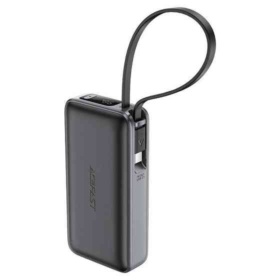 Зовнішній акумулятор ACEFAST M7 PD30W power bank with cable 10000mAh, Black Київ
