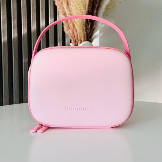 Косметичка Fungoofun силіконова б'юті-чемодан для косметики та аксесуарів, сумочка з ручкою на блискавці, рожева Кам'янець-Подільський