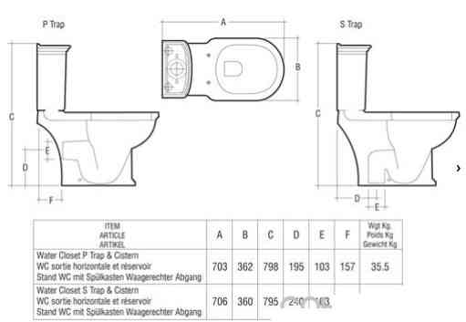 Унітаз з бачком Rak Ceramics Washington (без сидіння) Бордовий Вінниця