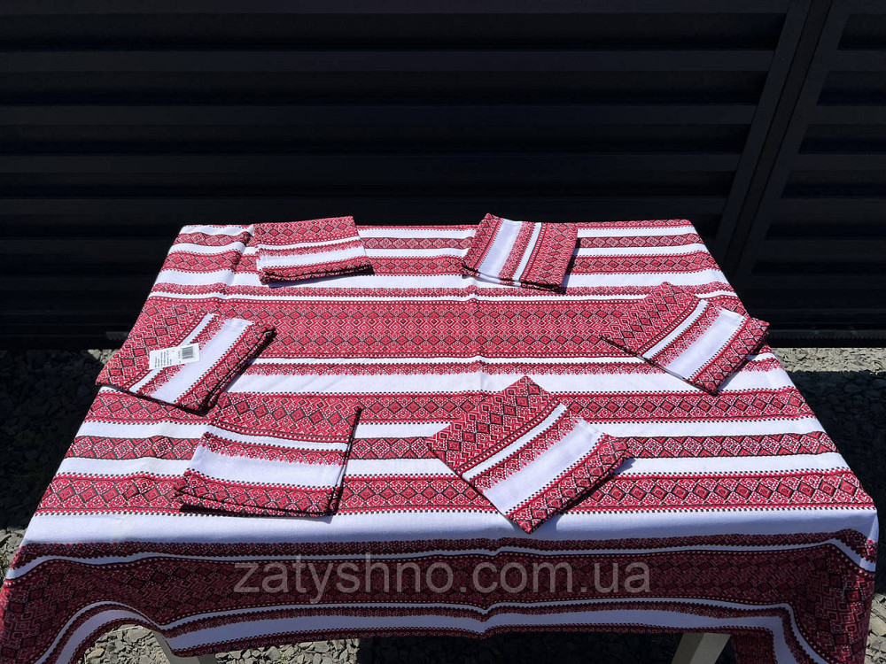 Вышитая скатерть красная на подарок Киев - изображение 3