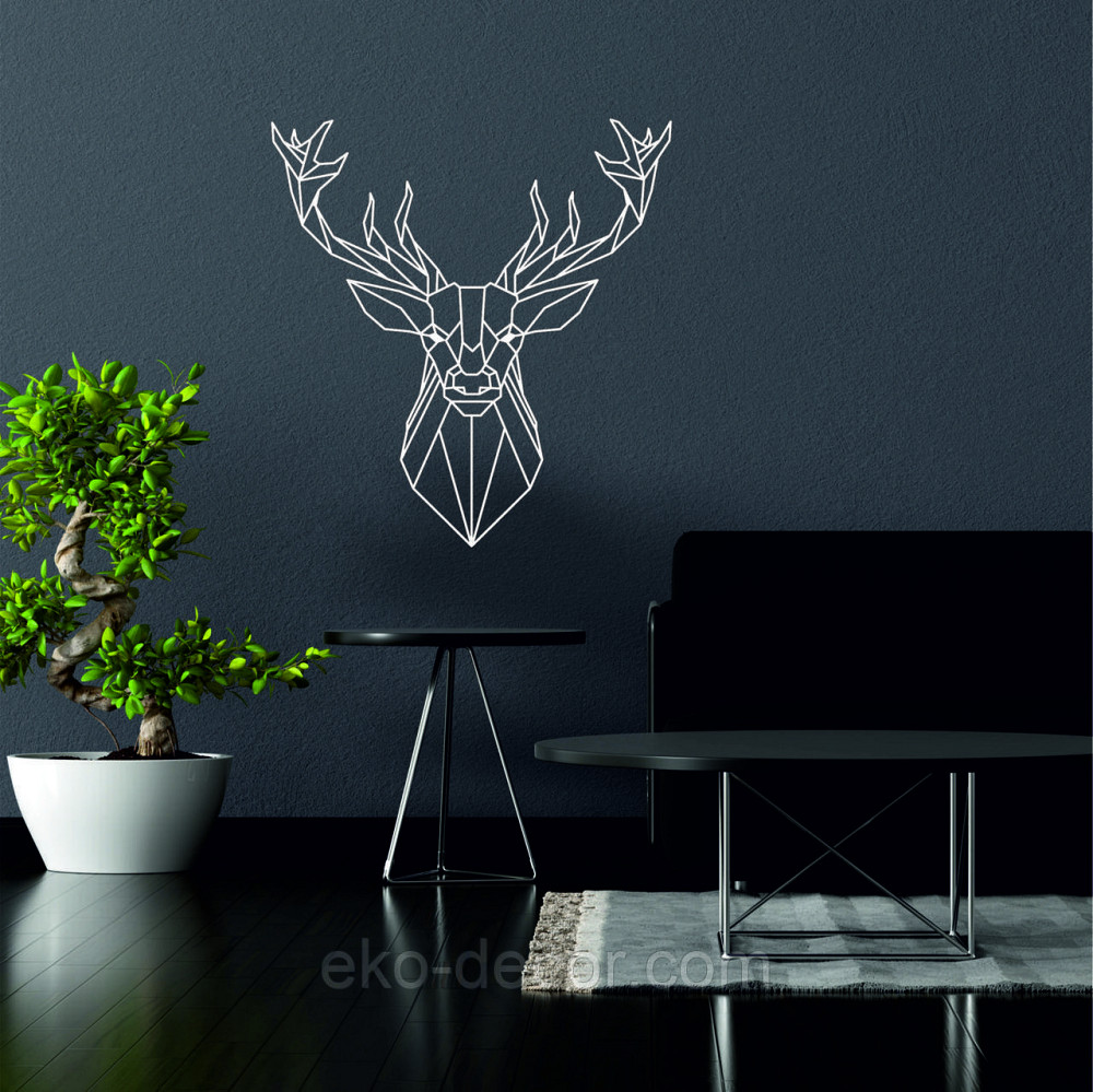 Декоративное настенное Панно «Олень», Декор на стену 50*46 см, Белый Киев - изображение 3
