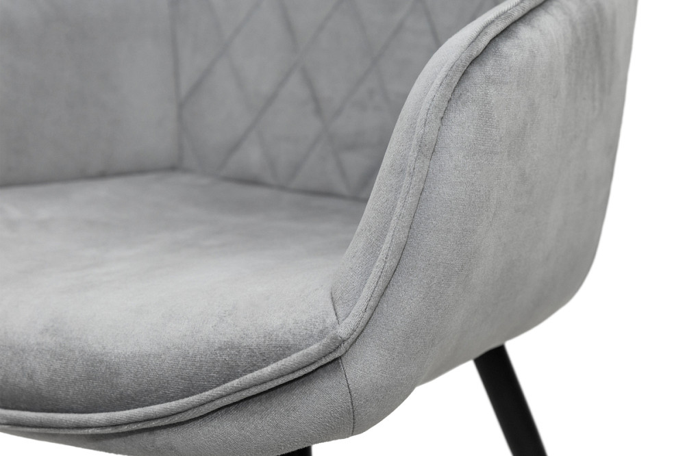 Крісло Наомі, чорний/ велюр світл-сірий Київ - фото 8