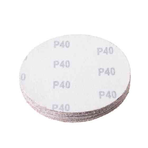 Круг наждаковий на липучці 125 мм, папір клас С, щільність 120 г/м², К40, 10 од. INTERTOOL BT-0504 Київ