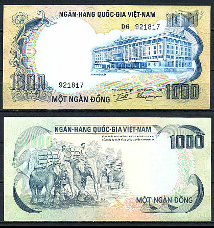 Вьетнам Южный /Vietnam South 1000 Dong 1972 P34 Полтава - изображение 1