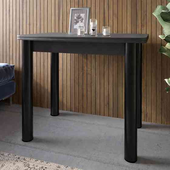 Обеденный стол раскладной LION Нота черные ножки Антрацит 60x90/90x120 (LION-045132) Львов