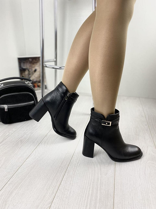 Injers Жіночі черевики INJERS чорні натуральна шкіра висота каблука 8 см розмір 39 (1131) Коломия - фото 5