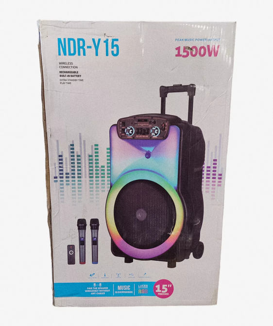 Бездротова Bluetooth-колонка NDR-Y15 15 дюймів 40 Вт з мікрофоном Київ - фото 4