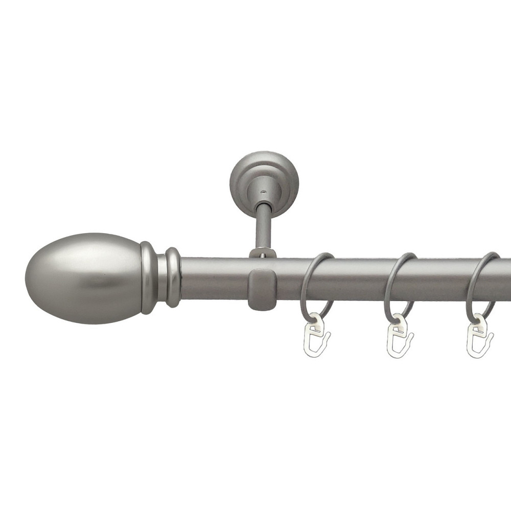 Карниз Orvit Белуно металевий однорядний відкритий гладка труба кільце металеве Сатин 25 мм 160 см (00-00023258) Львів - фото 1