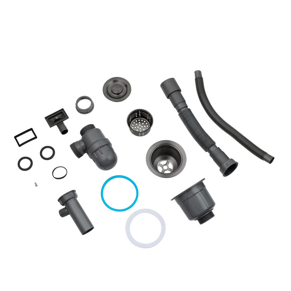 Кухонна мийка з нержавіючої сталі Kroner KRP Schwarze - 5843HM ​​PVD (3/1 мм) чорна Київ - фото 8