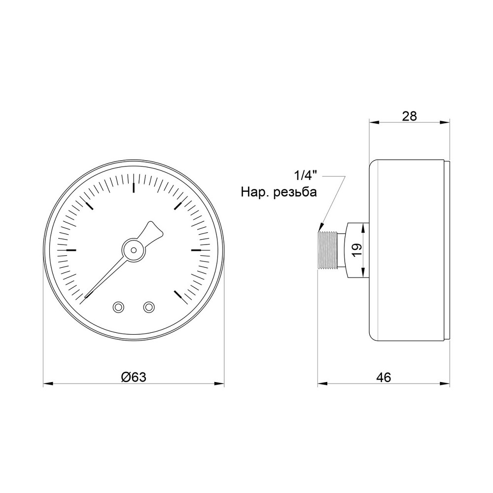 Манометр Icma 1/4" 0-6 барів, заднє під'єднання No243 Київ - фото 2