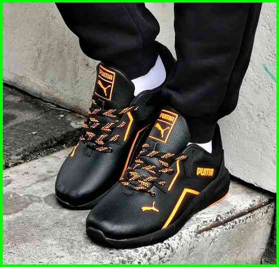 Кроссовки Puma Черные Мужские Пума Кожаные (размеры: 42,43,44) Днепр