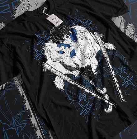 Футболка для мальчика аниме Истребитель демонов оверсайз (рост от 165 до 180 ) Черний AnimeJ1180m Днепр